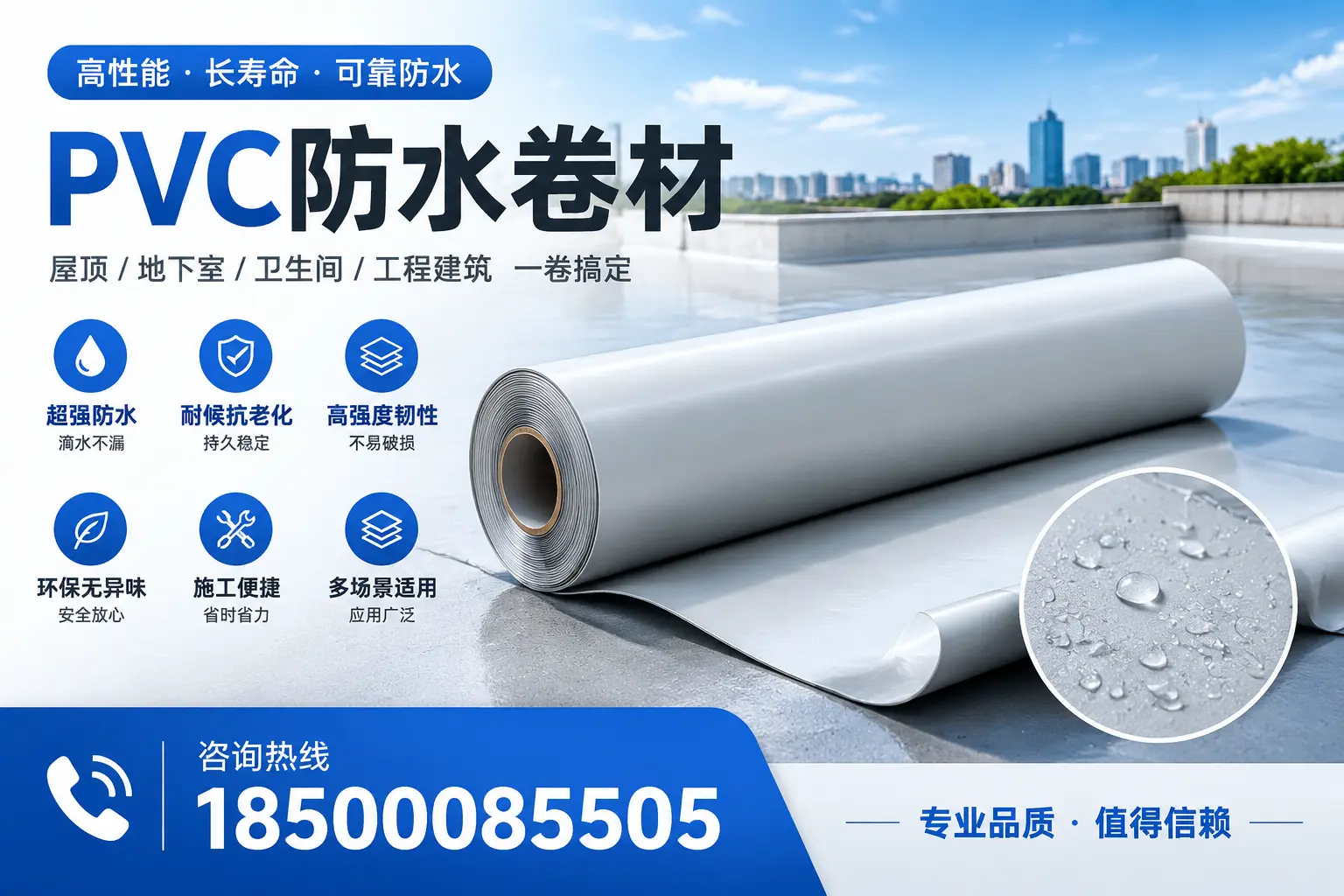 PVC防水卷材的防水效果评测,适合海北的科学依据