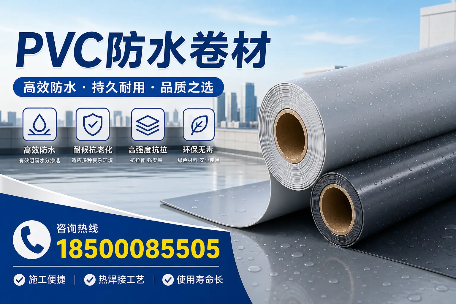 PVC防水卷材施工过程详解,确保在海北顺利完成项目
